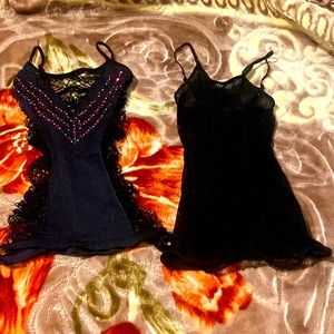 Two Black Fishnet Lingerie Dresses